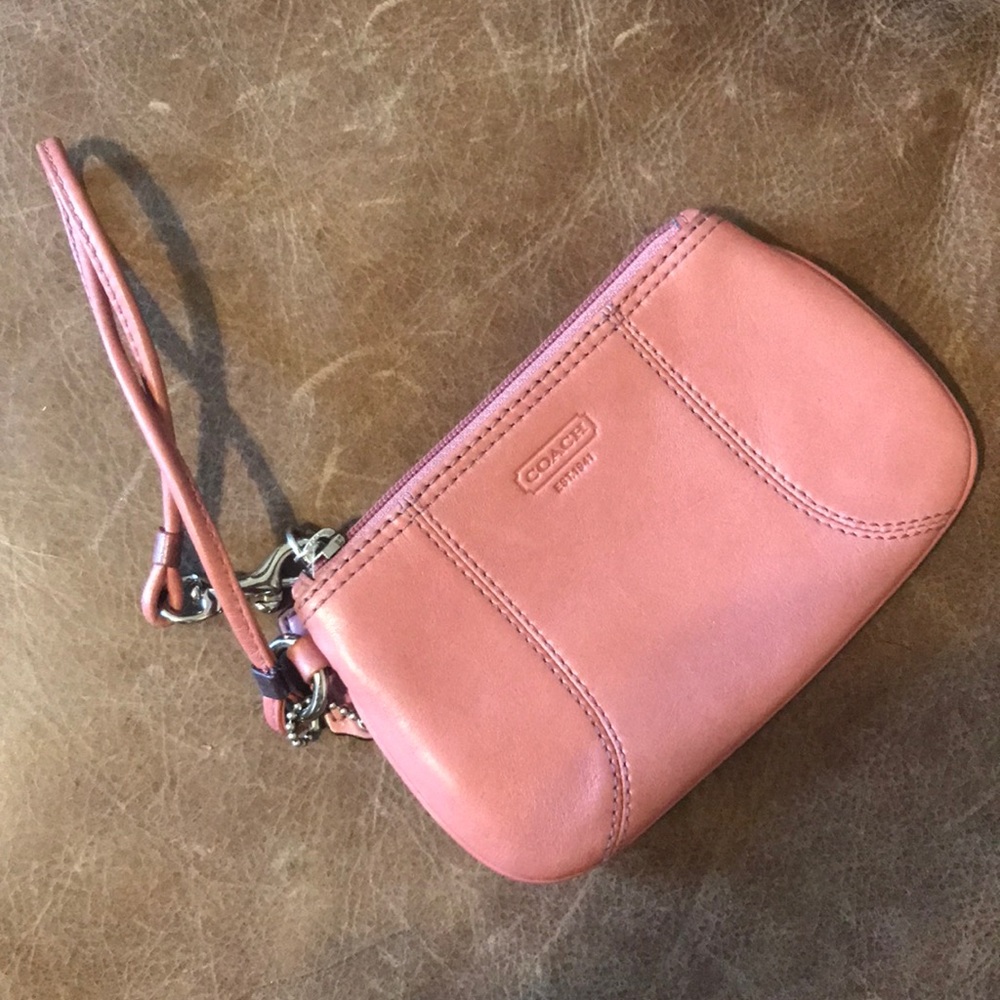 Leather Coach Wristlet